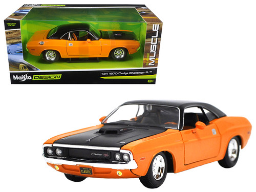 1970 Dodge Challenger R/T Orange "Classic Muscle" 1/24 Diecast Model Car by Maisto
