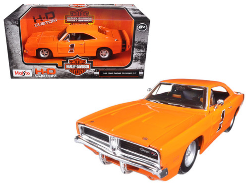 1969 Dodge Charger R/T Harley Davidson Orange 1/25 Diecast Model