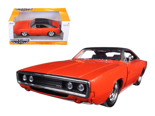 1970 Dodge Charger R/T Orange 1/24 Diecast Model Car by Jada