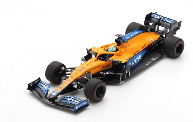1/18 Spark 2021 Formula 1 McLaren MCL35M No.3 McLaren 7th Bahrain GP ...