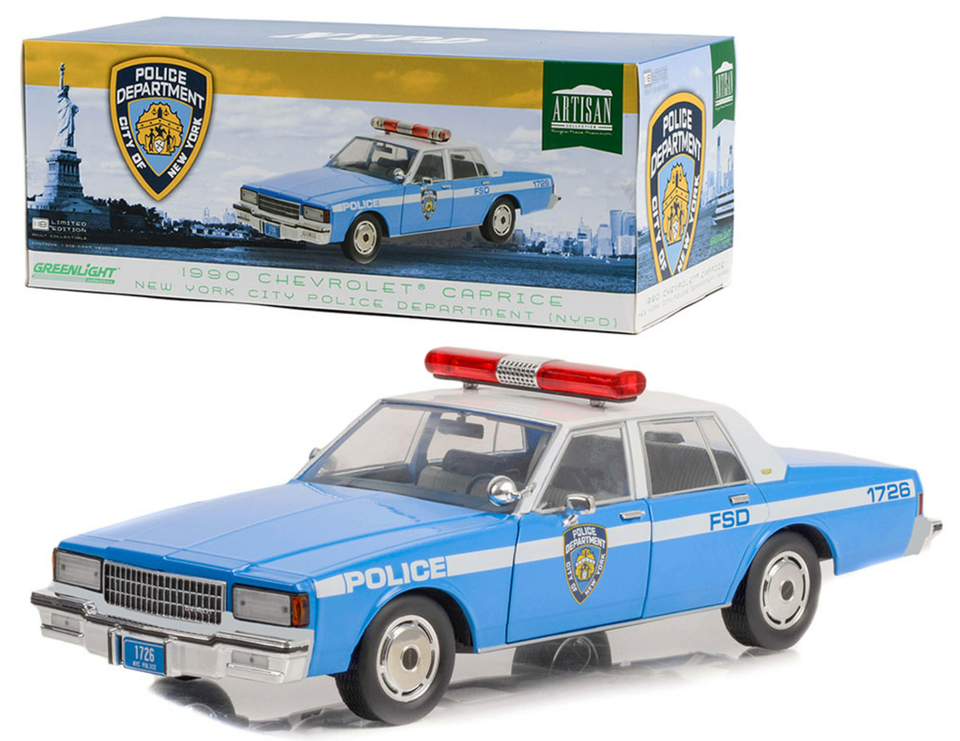 1/18 Greenlight 1990 Chevrolet Caprice Police New York (NYPD) Diecast Car Model