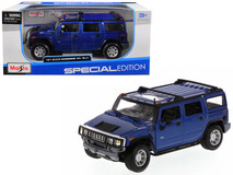 2003 Hummer H2 SUV Blue 1/27 Diecast Model Car by Maisto