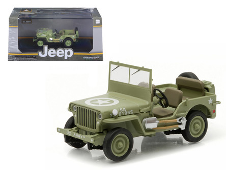 1944 Jeep Willys C7 U.S. Army Green with Star on Hood 1/43 Diecast
