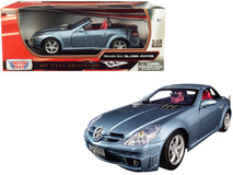 1/18 Motormax Mercedes Benz SLK 55 AMG with Retractable Roof (Silver Blue) Diecast Car Model