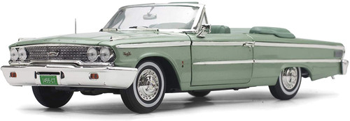 1/18 1963 Ford Galaxie 500 XL Open Convertible - Silver Moss