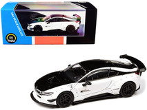 BMW i8 Liberty Walk White and Black 1/64 Diecast Model Car by Paragon