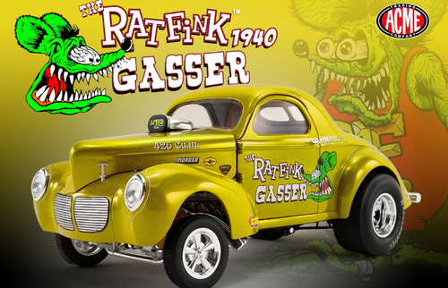 1/18 ACME Rat Fink 1940 Gasser Diecast Car Model Limited ...