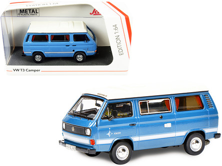 Volkswagen T3 Joker Camper Bus Light Blue with White Top 1/64 Diecast Model  by Schuco