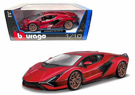1/18 BBurago Lamborghini Sian FKP 37 (Red with Copper Wheels