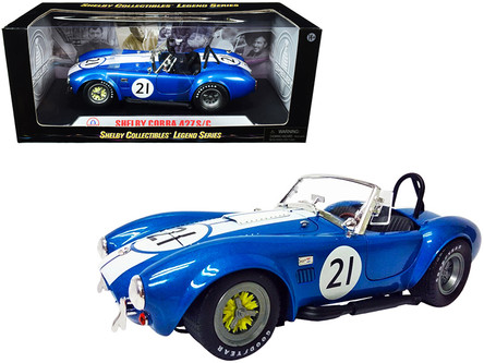 Shelby Cobra 427 S/C #21 Blue Metallic with White Stripes 1/18