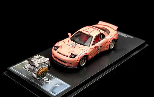 1/64 TIMEMICRO RX-7 ロケットバニー 1/64 Time Micro Mazda RX-7 RX7 Rocket Bunny (Yellow) Car