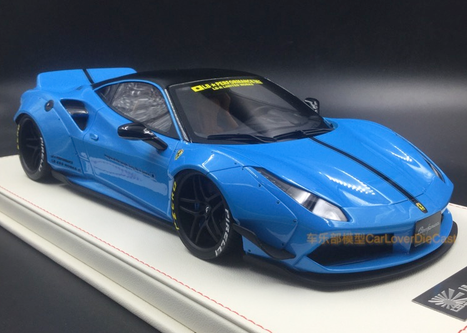 1/18 Kingston Ferrari 488 LB-Works Liberty Walks Blue Car Model