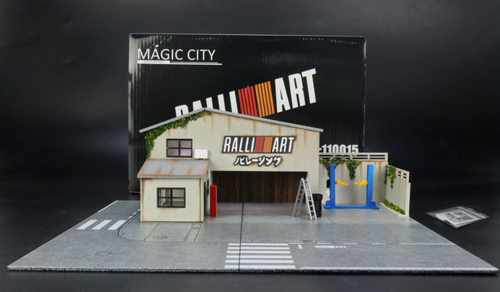 1/64 Magic City RALLIART Repair Shop Diorama (car models NOT