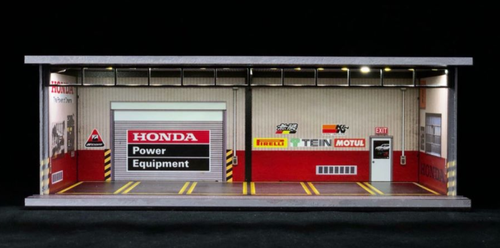 1/64 G-Fans Six Car Honda Theme Garage Diorama with LED (car