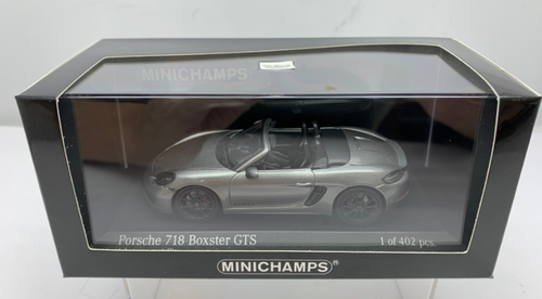 2020 Porsche 718 Cayman GTS 4.0 (982) Boxster Gray Metallic Limited Edition  to 402 pieces Worldwide 1/43 Diecast Model Car by Minichamps