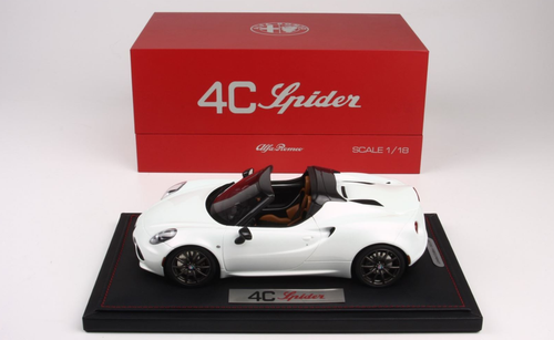 1/43 TSM Alfa Romeo 4C Spider Spyder (Matte White) Car Model