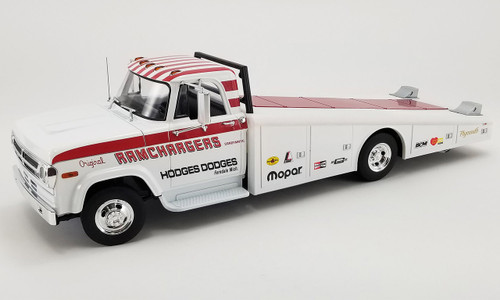 1/18 ACME 1970 Dodge D-300 Ramp Truck (White) Diecast Car Model
