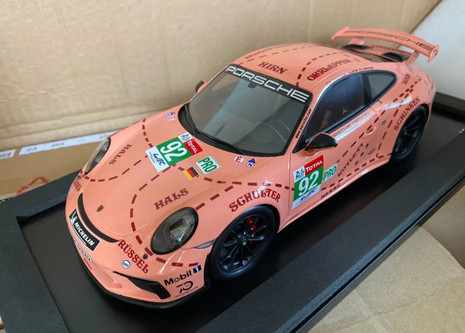 1/18 Porsche 911 991 GT3 Pink Pig Street Version Leipzig Resin Car Model  Limited 200 Pieces