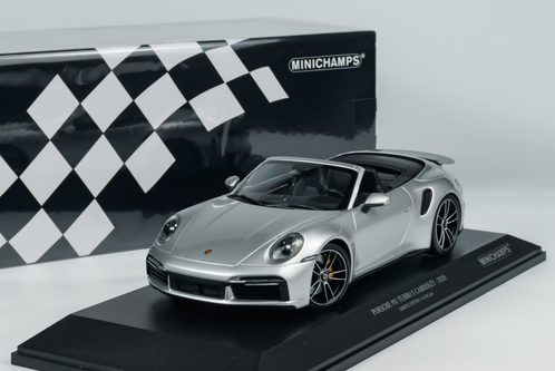 1/18 Minichamps 2020 Porsche 911 (992) Turbo S Cabriolet (Silver