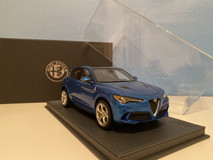 Damaged & Repaired AS-IS 1/18 BBR Alfa Romeo Stelvio Quadrifoglio (Blue Blu Misano) Limited Resin Car Model