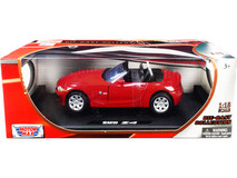 BMW Z4 Convertible Red 1/18 Diecast Model Car by Motormax