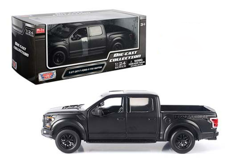 1/24 Motormax 2017 Ford F-150 Raptor Matte Black Diecast Car Model