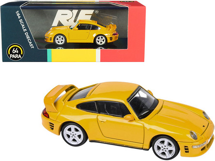 Porsche 911 993 RUF CTR2 Blossom Yellow 1/64 Diecast Model Car by