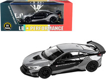 BMW i8 Liberty Walk Gray and Black "LB Performance" Series 1/64 Diecast Model Car by Paragon29.9