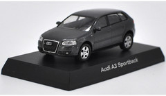 1/64 Kyosho Audi A3 Sportback (Black Grey) Diecast Car Model