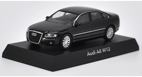 1/64 Kyosho Audi A8 W12 (Black) Diecast Car Model - LIVECARMODEL.com