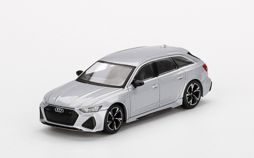 1/64 Mini GT Audi RS 6 Avant Carbon Black Edition (Florett Silver
