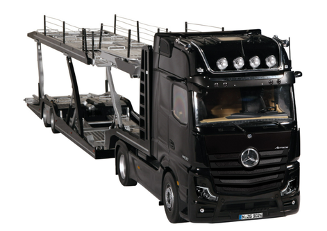 1/18 NZG Mercedes-Benz Actros GigaSpace 4x2 (Black) with Lohr Car