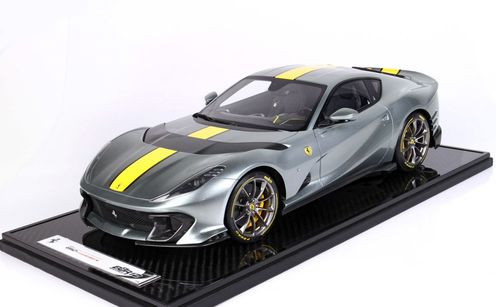 1/12 BBR Ferrari 812 Competizione (Grey with Yellow Stripe) Resin 