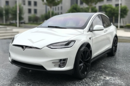 1/18 Official Dealer Edition Tesla Model X P100D (White) Full Open