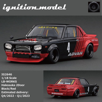 1/18 Ignition Model Nissan KPGC10 Skyline GT-R Hakosuka LB-Works (Black &  White) Resin Car Model