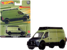 Mercedes Benz Sprinter Van with Ladder Green Metallic and Black "Deutschland Design" Series Diecast Model Car by Hot Wheels