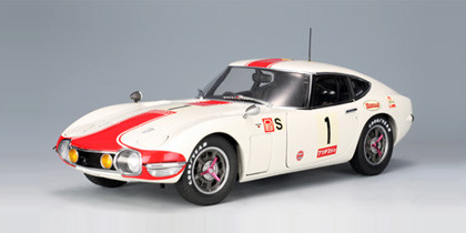 Miniature Autoart 1/18 - Toyota 2000 GT #1 - 24h Fuji 1967 - Blanche/Rouge - 86715