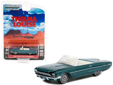 Greenlight Collectibles – Ford Thunderbird Convertible 1966 Scala 1/43, Colore Blu/Bianco, Modello Thelma & Louise, Edizione Da Collezione