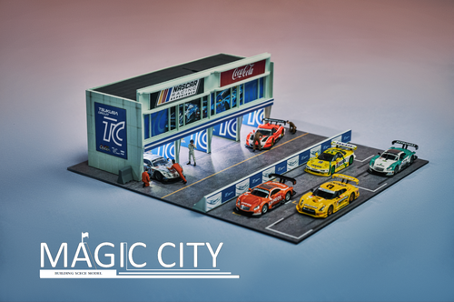 ジオラマ 1/64 【Surf City GARAGE】 予約 UN2201-64 Magic City X CLDC 1/64 RWB ガレージ ジオラマ