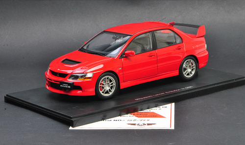 Miniature 1/18 Mitsubishi Lancer EVO 9 Bleue - Super A - Modèle Diecast Métal - Neuf