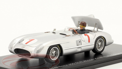 1/43 Spark 1955 Juan Manuel Fangio Mercedes-Benz 300 SLR #1 Winner Kristianstad GP Car Model