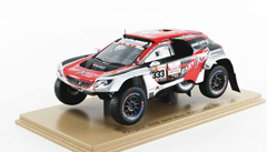 1/43 Spark 2019 Peugeot 3008 DKR Maxi #333 Rallye Dakar Easy Jean-Pascal Besson, Jean Brucy Car Model