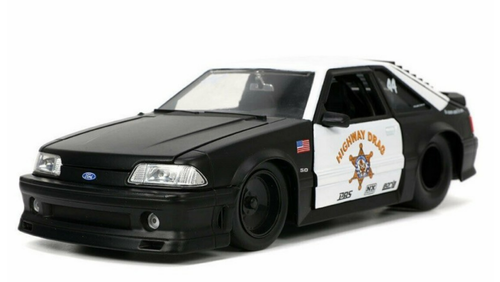 1/24 Jada 1989 Ford Mustang GT Highway Drag Police Diecast Car