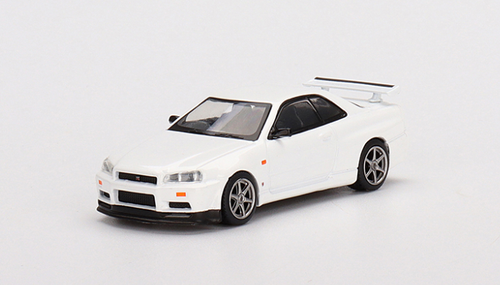 1/64 MINI GT Nissan Skyline GT-R (R34) V-Spec N1 White Diecast Car