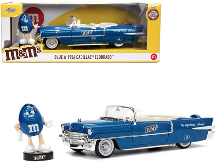 m&m's BLUE&1956 CADILLAC®️ELDORADO (未開封品) 1:24 M&M'S 1956 CADILLAC ELDORADO w/BLUE FIGURE