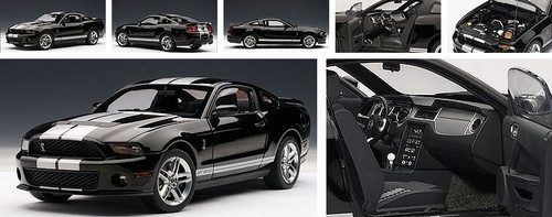 1/18 AUTOart Ford Mustang Shelby GT500 (Black with Silver Stripes