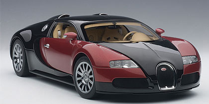 Red and black Bugatti Veyron - 1/43 scale model car | Buy a collector's