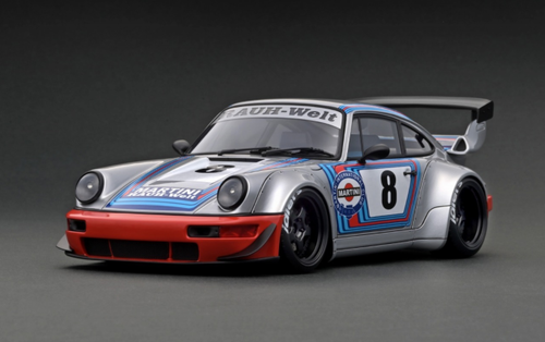 1/18 Ignition Model Porsche RWB 964 Silver/Orange - LIVECARMODEL.com