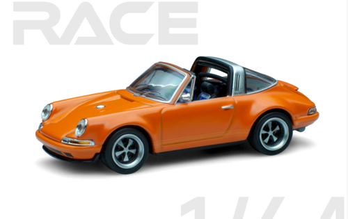 1/64 POPRACE Porsche 911 964 Singer Targa Orange Car Model