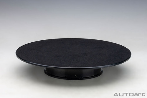 Rotary Display Turntable Stand Small 8 Inches with Black Top for 1/64,  1/43, 1/32, 1/24 Scale Models by Autoart (car model NOT included) 